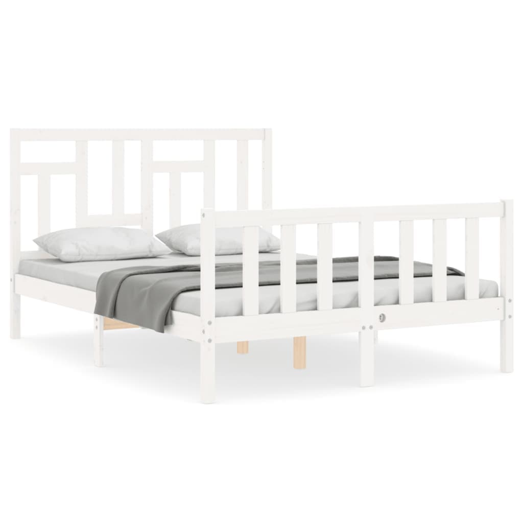 vidaXL Cama sem colchão 120x200 cm madeira de pinho maciça branco