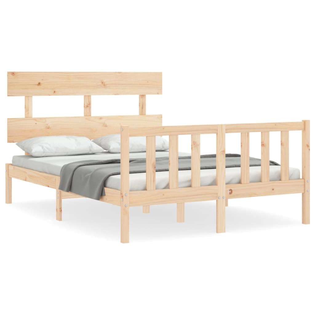 vidaXL Cama sem colchão 140x200 cm madeira de pinho maciça