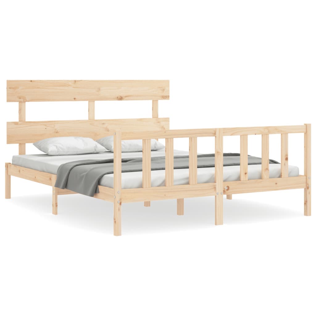 vidaXL Cama sem colchão 160x200 cm madeira de pinho maciça