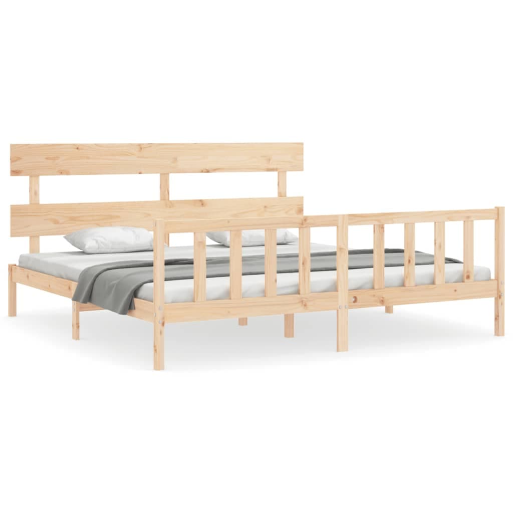 vidaXL Cama sem colchão 200x200 cm madeira de pinho maciça