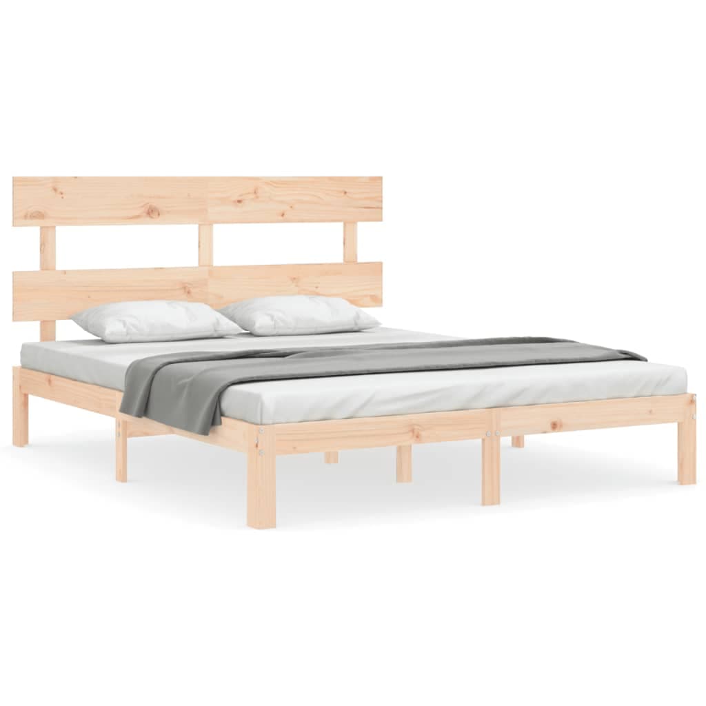 vidaXL Cama sem Colchão 160x200 cm Madeira de Pinho Maciça - 8720845987114