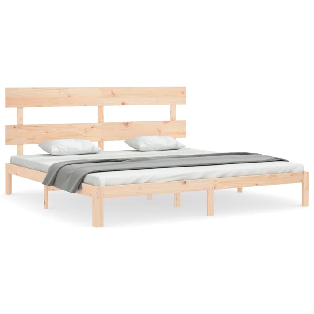 vidaXL Estrutura de Cama Super King Size com Cabeceira Madeira Maciça - 207235706