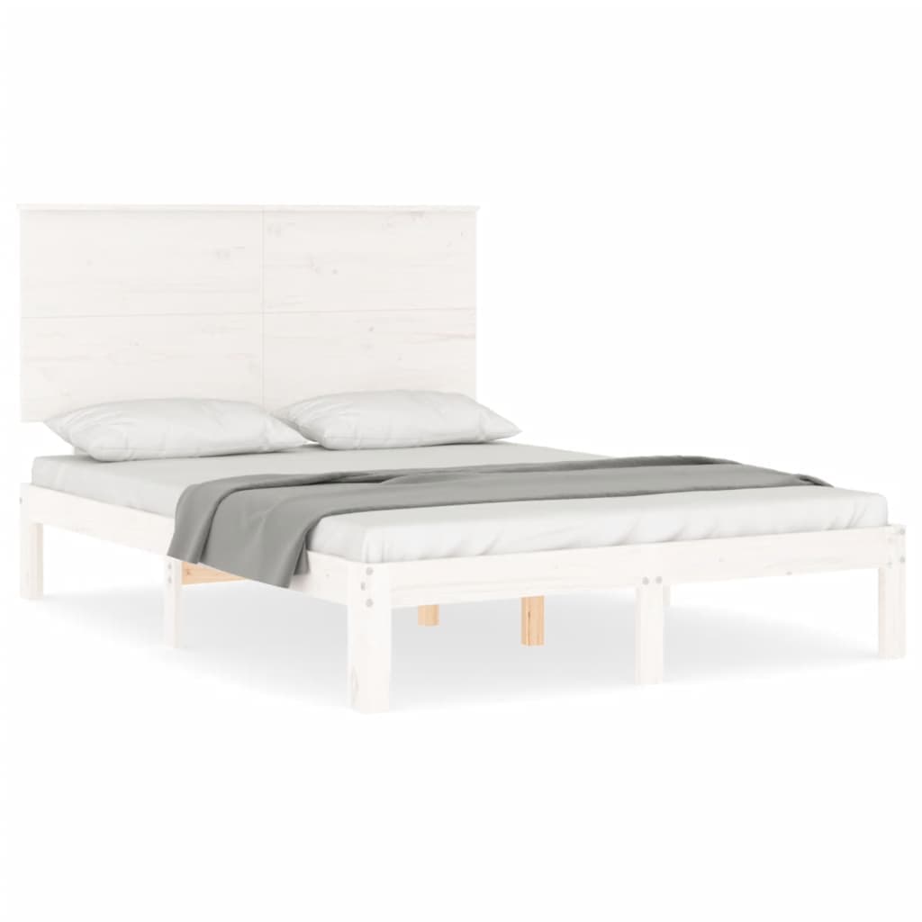 vidaXL Cama sem colchão 120x200 cm madeira de pinho maciça branco
