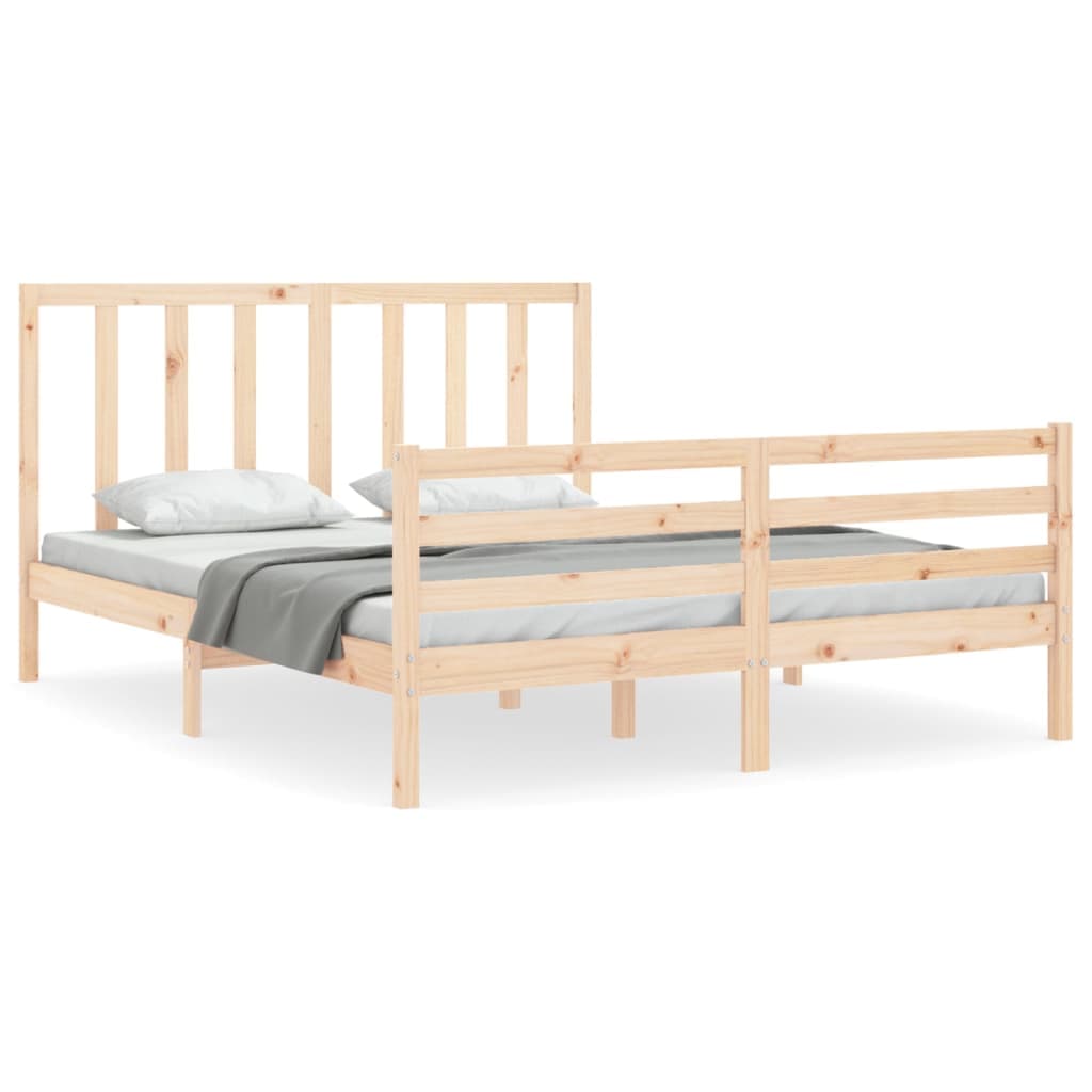 vidaXL Cama sem colchão 160x200 cm madeira de pinho maciça