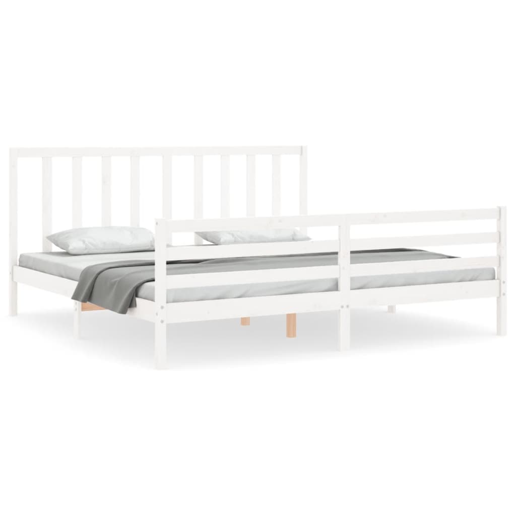vidaXL Cama sem colchão 200x200 cm madeira de pinho maciça branco