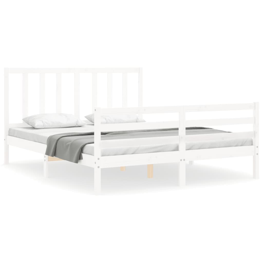 vidaXL Cama sem colchão 160x200 cm madeira de pinho maciça branco