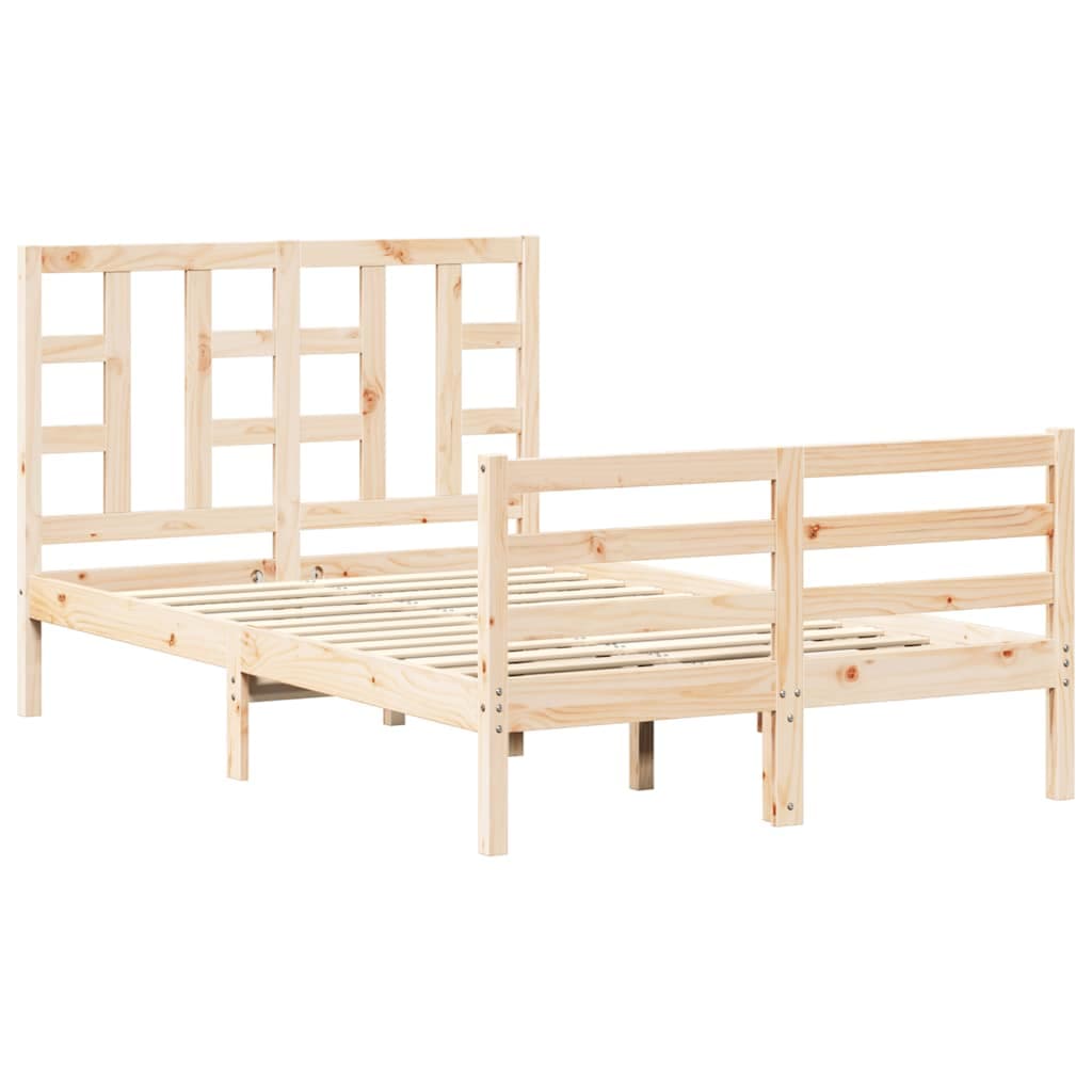 vidaXL Estrutura de cama com cabeceira 120x200 cmmadeira maciça
