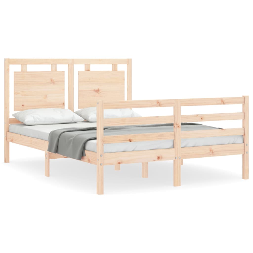 vidaXL Estrutura de cama com cabeceira 120x200 cmmadeira maciça