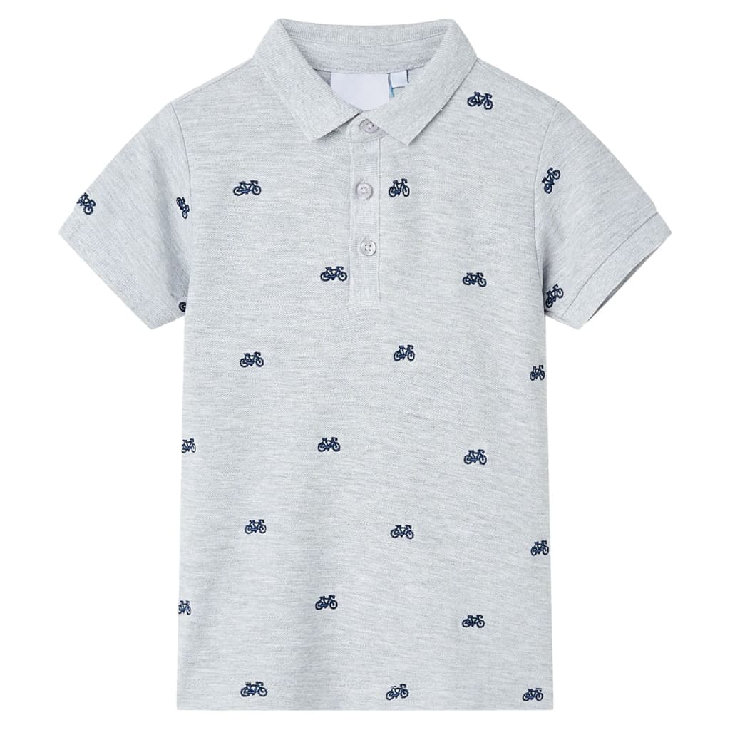 Polo para criança cinza-mesclado 116