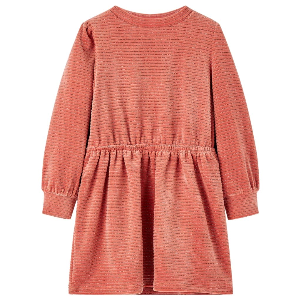 Vestido de manga comprida p/ criança rosa-médio 116