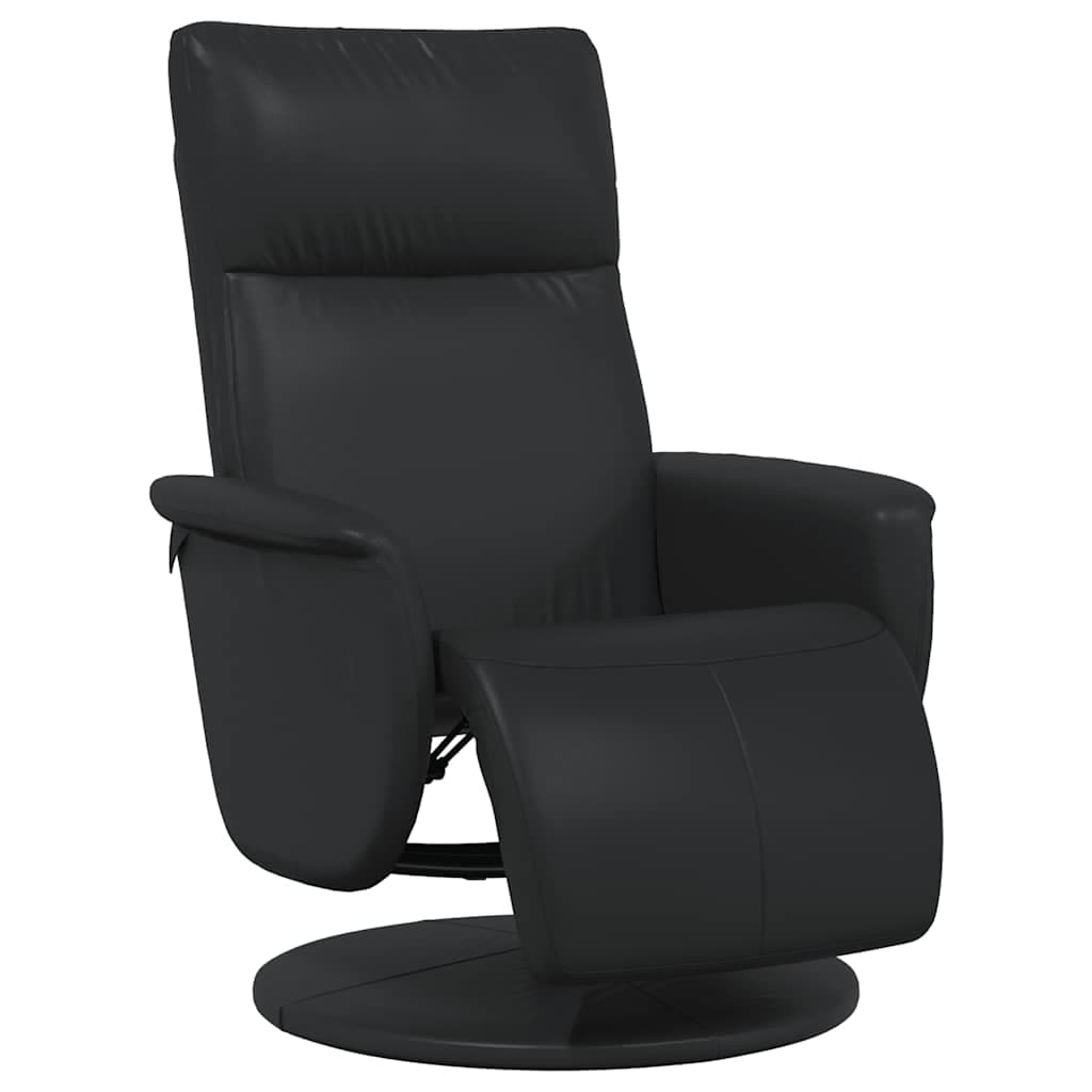 vidaXL Cadeira Reclinável com Apoio de Pés Couro Artificial Preto - 765441283