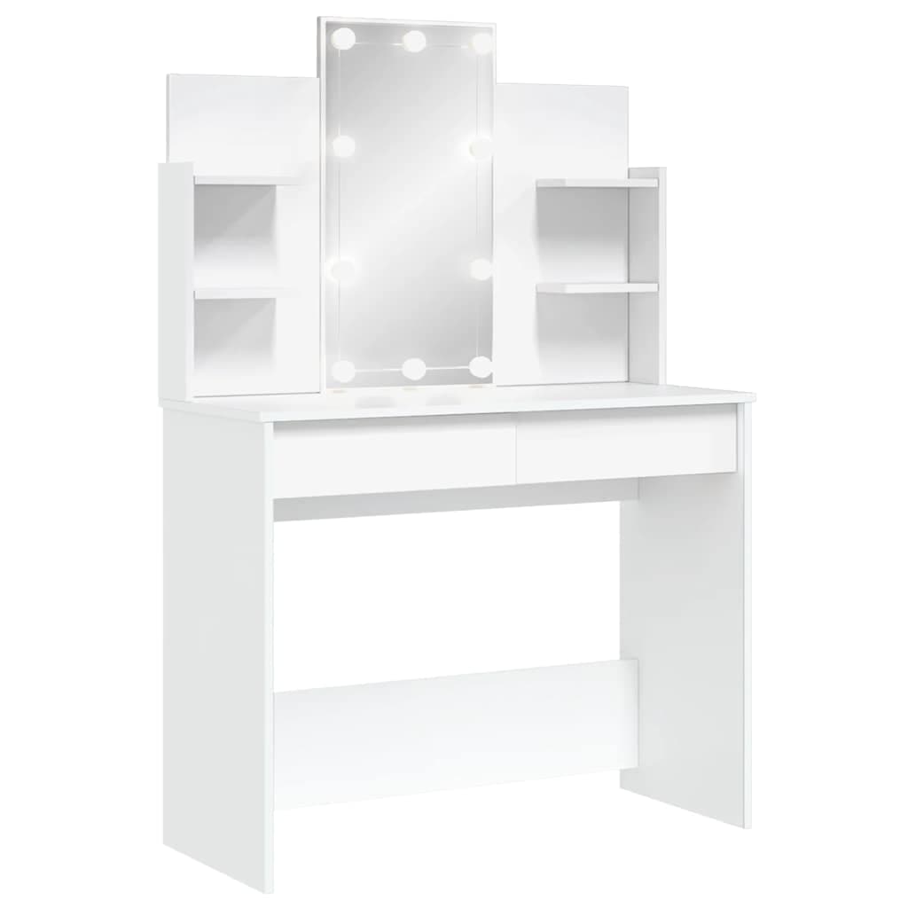 vidaXL Toucador com luzes LED 96x40x142 cm branco