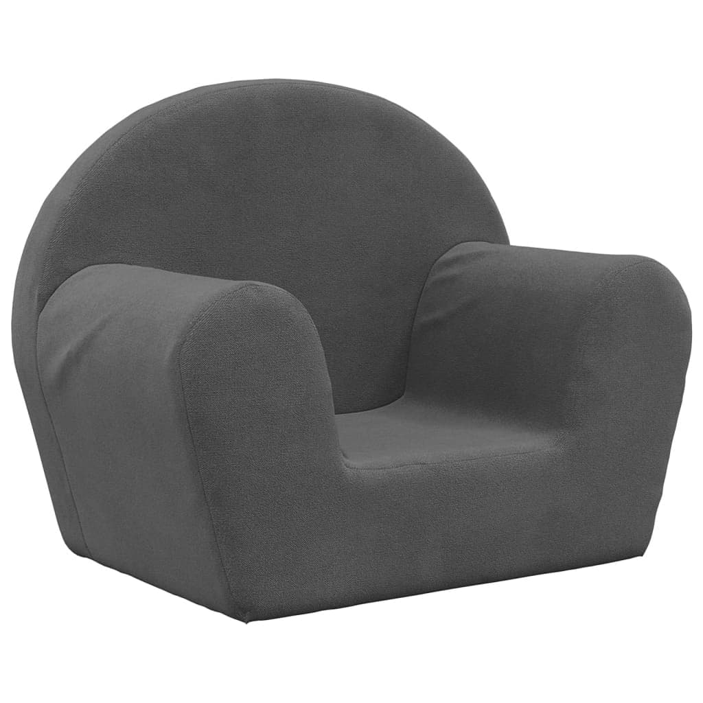 vidaXL Sofá infantil pelúcia macia antracite