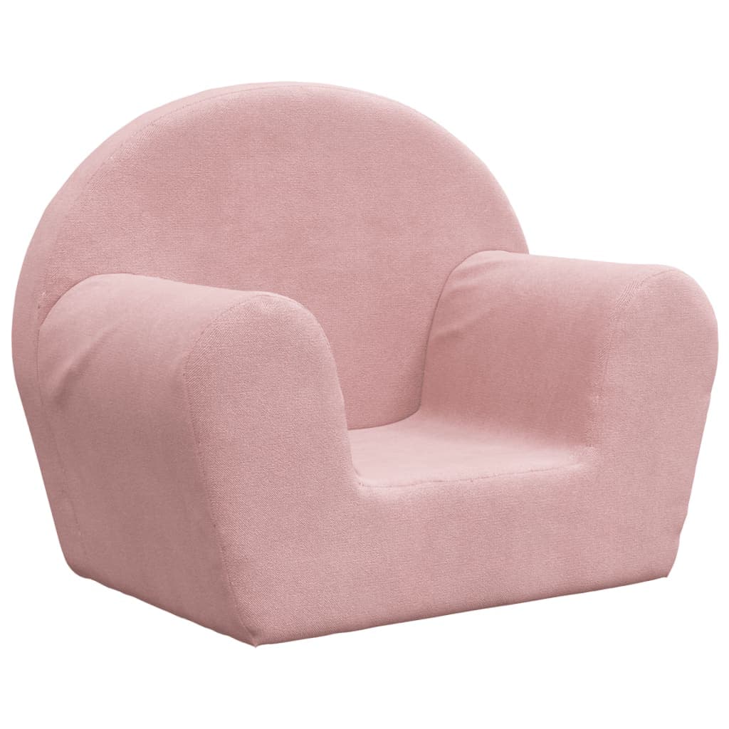 vidaXL Sofá infantil rosa macio e macio