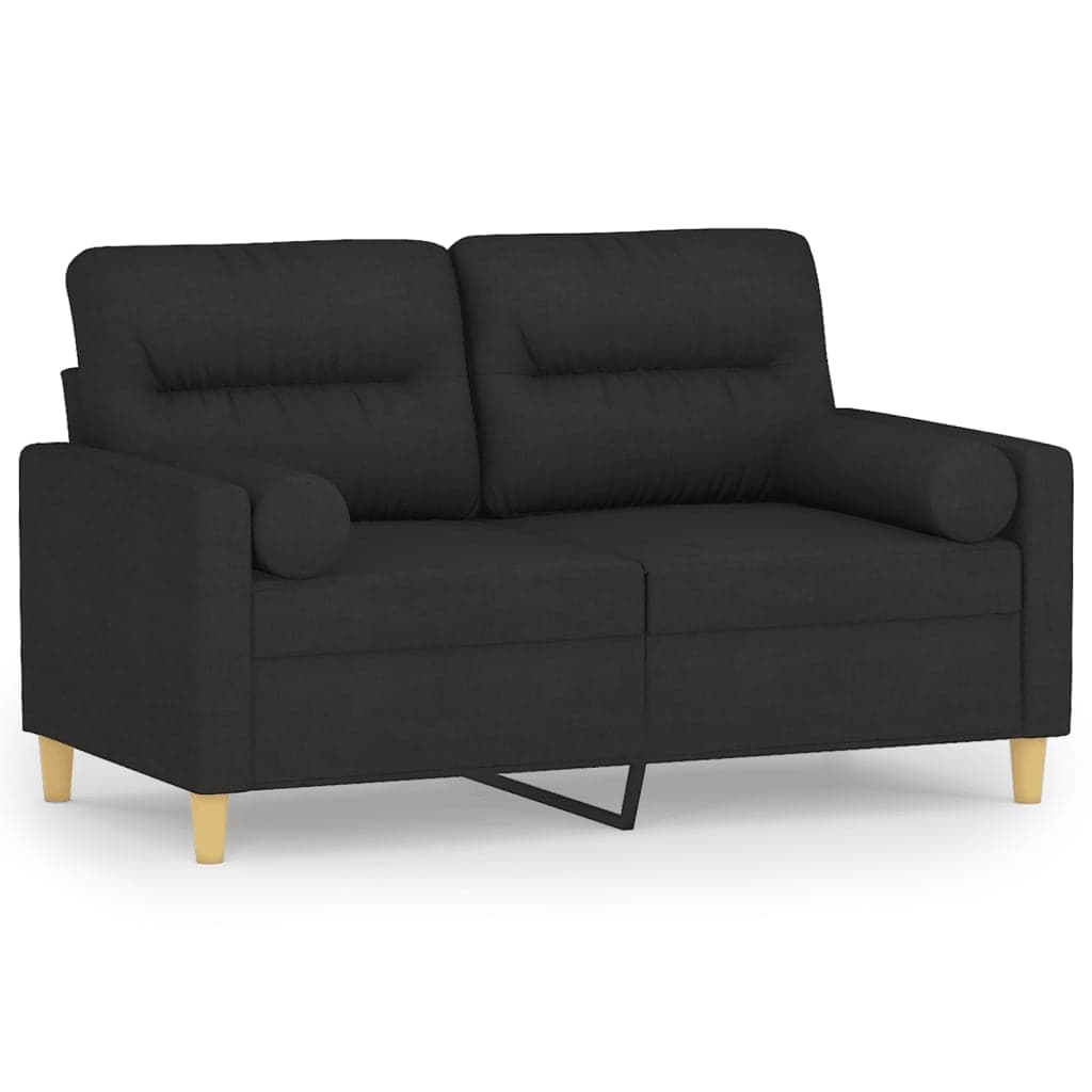 Sofá Sofá Leiria de 2 Lugares de 120 cm em Tecido Preto Design Nórdico