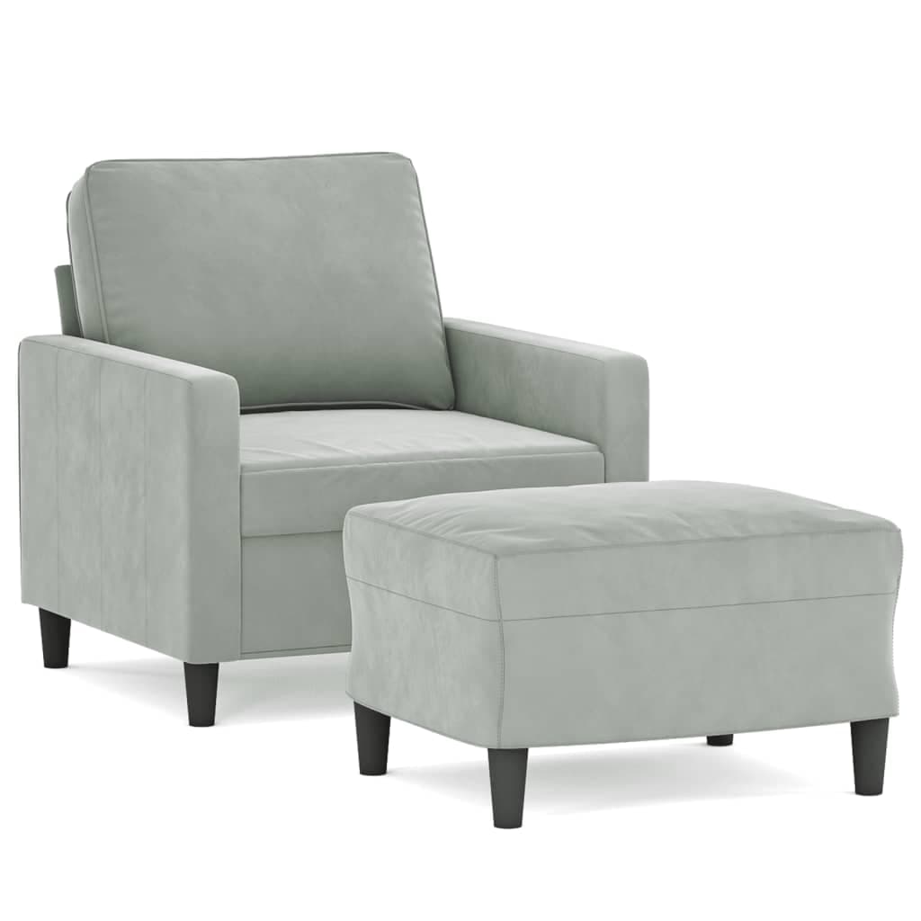 vidaXL Poltrona com apoio de pés 60 cm veludo azul