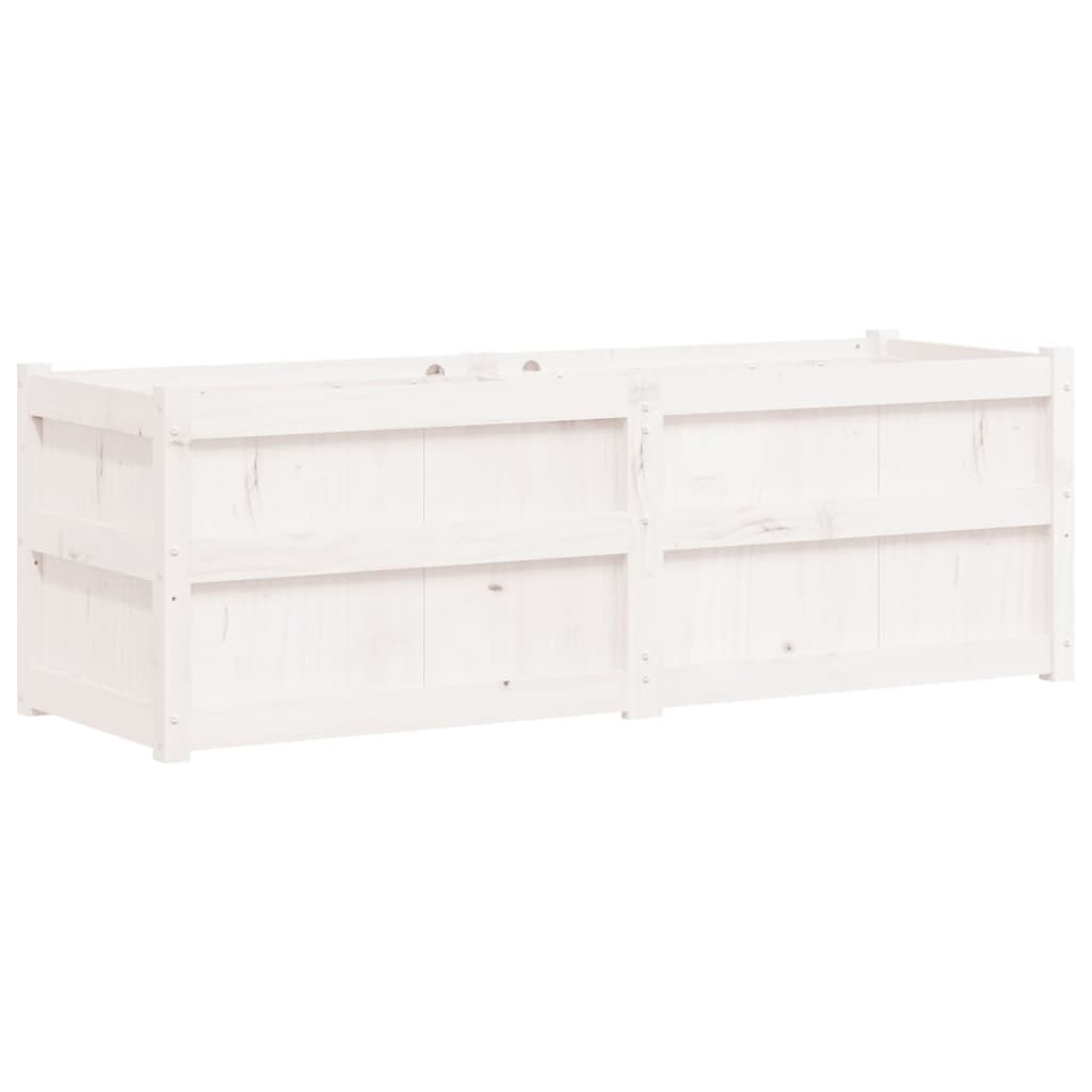 vidaXL Vaso/floreira de jardim 150x50x50cm madeira pinho maciça branco