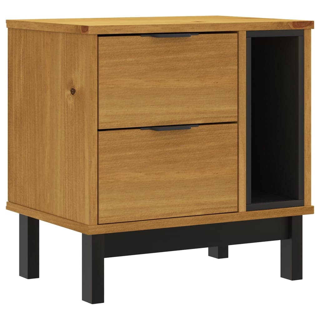 vidaXL Mesa de cabeceira FLAM 49x35x50 cm madeira de pinho maciça