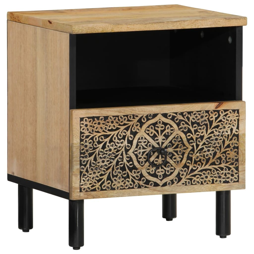 vidaXL Mesa de cabeceira 40x33x46 cm madeira de mangueira maciça