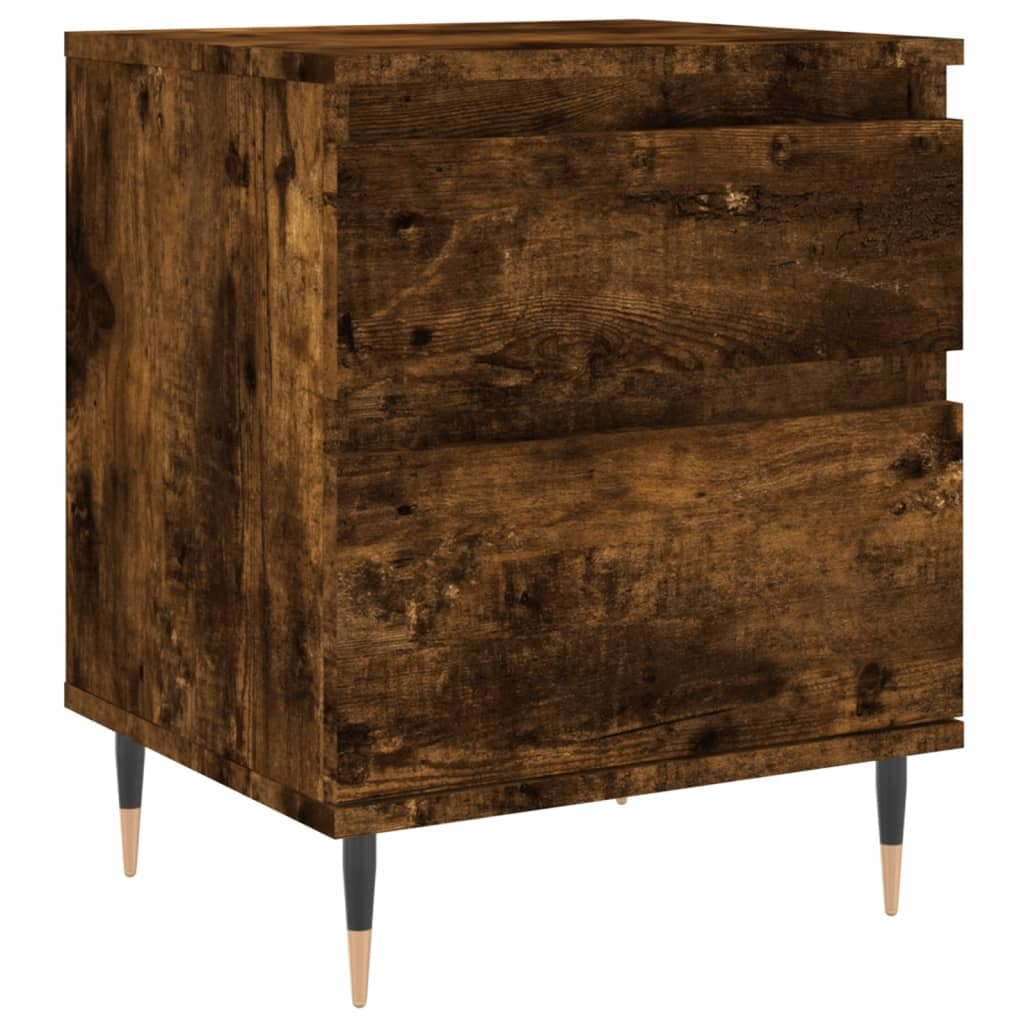 vidaXL Mesa de cabeceira 40x35x50 cm derivados madeira carvalho fumado