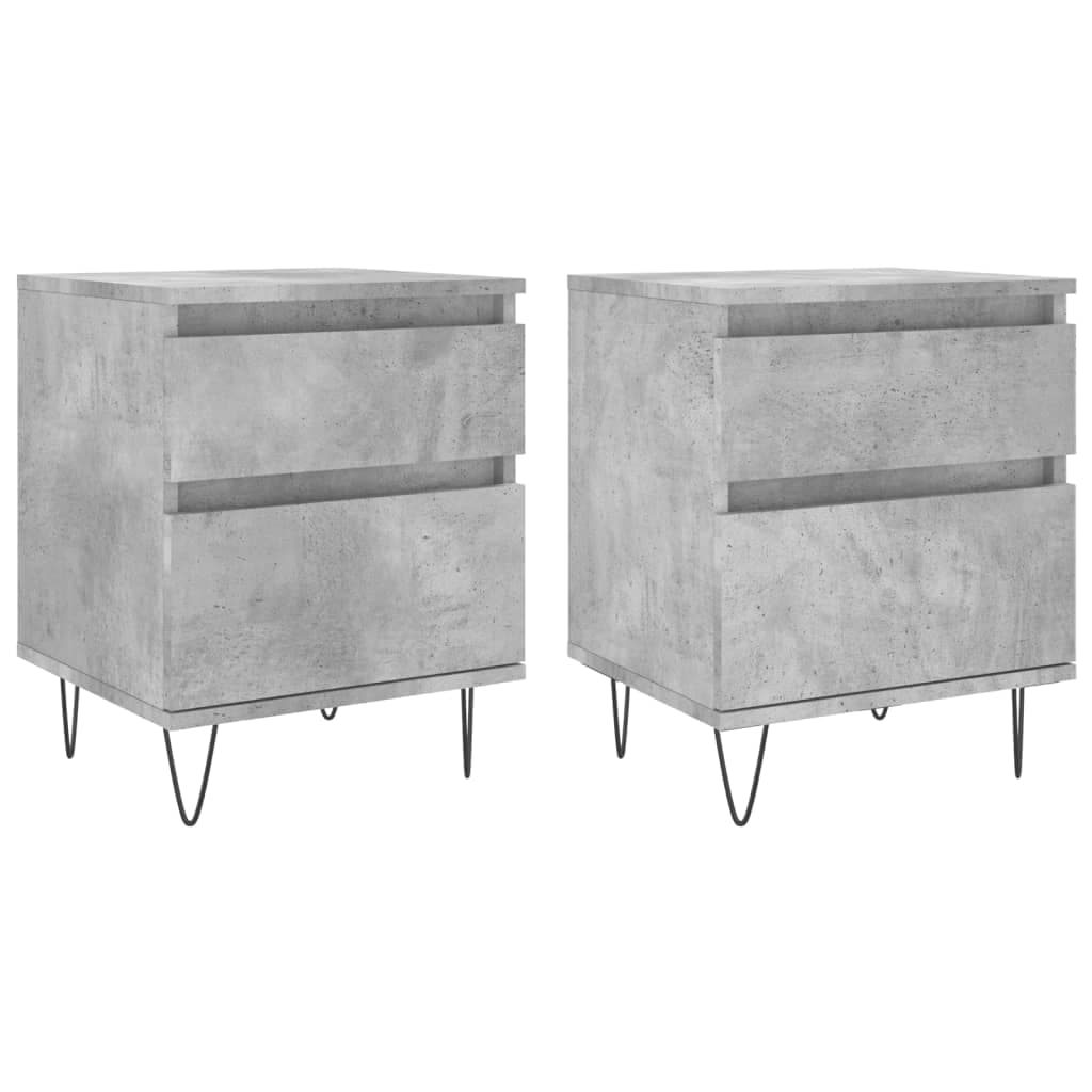 Mesa de Cabeceira 2 Peças Derivados de Madeira Cinzento Cimento - 597700385