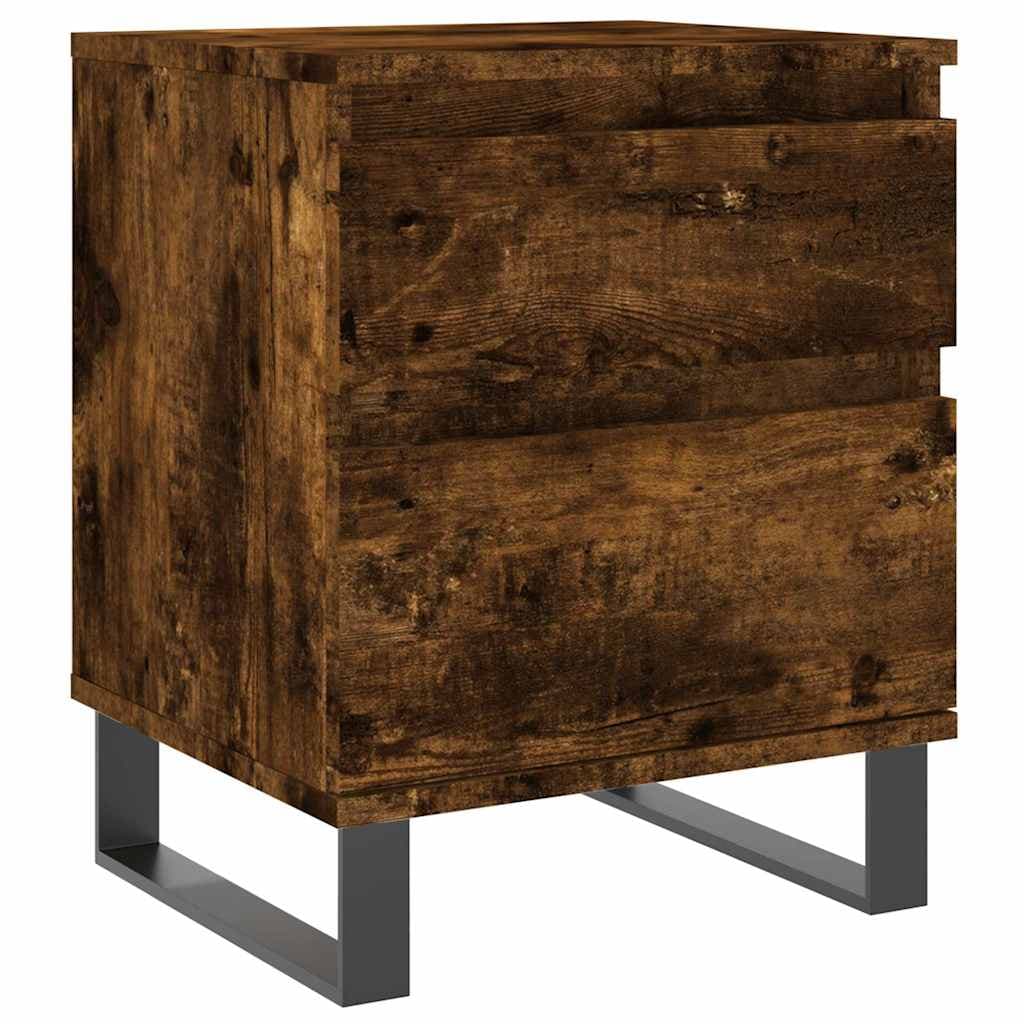 vidaXL Mesa de cabeceira 40x35x50 cm derivados madeira carvalho fumado