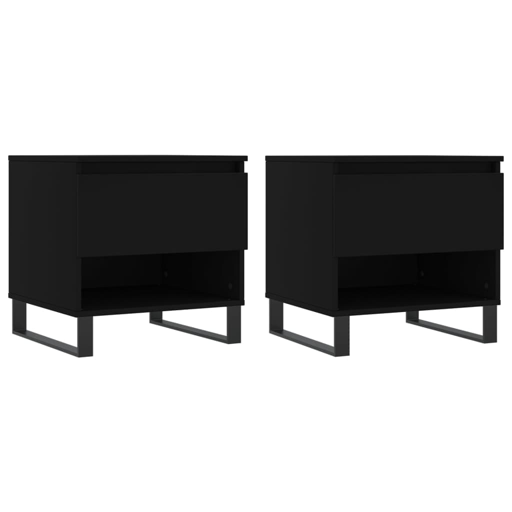 vidaXL Mesas de centro 2 pcs 50x46x50 cm derivados de madeira preto