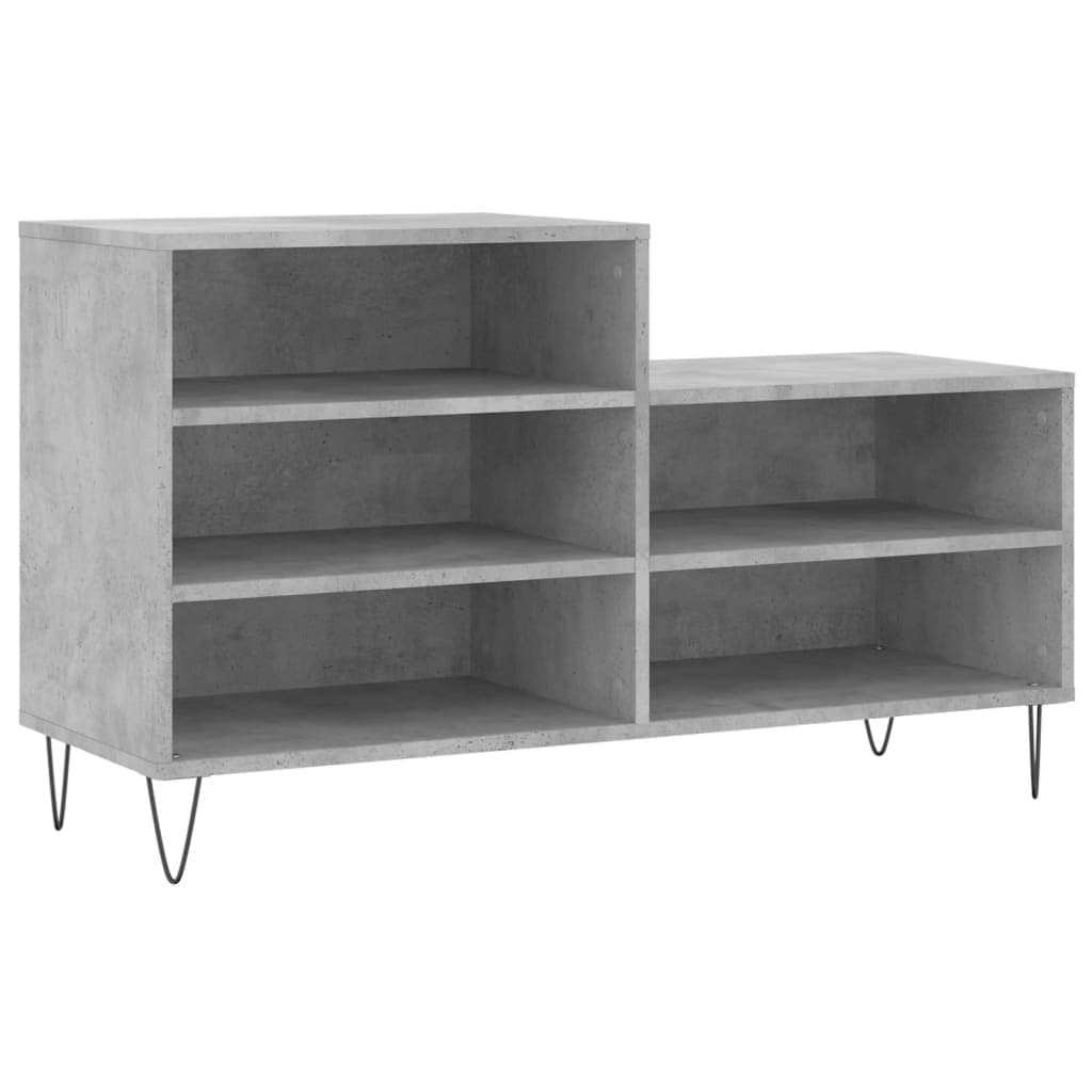 vidaXL Sapateira 102x36x60 cm derivados de madeira cinzento cimento