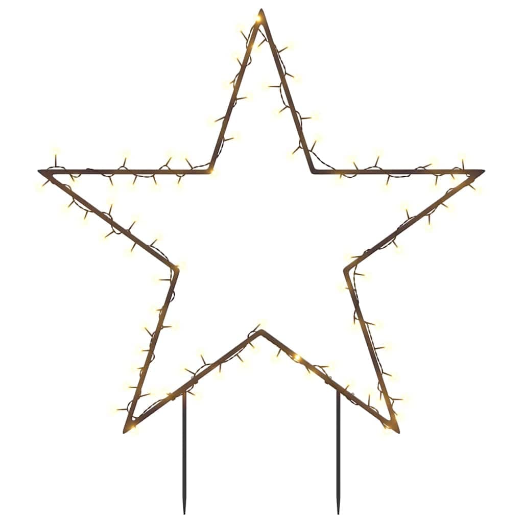 vidaXL Decoração estrela de Natal c/ luz e estacas 80 luzes LED 60 cm