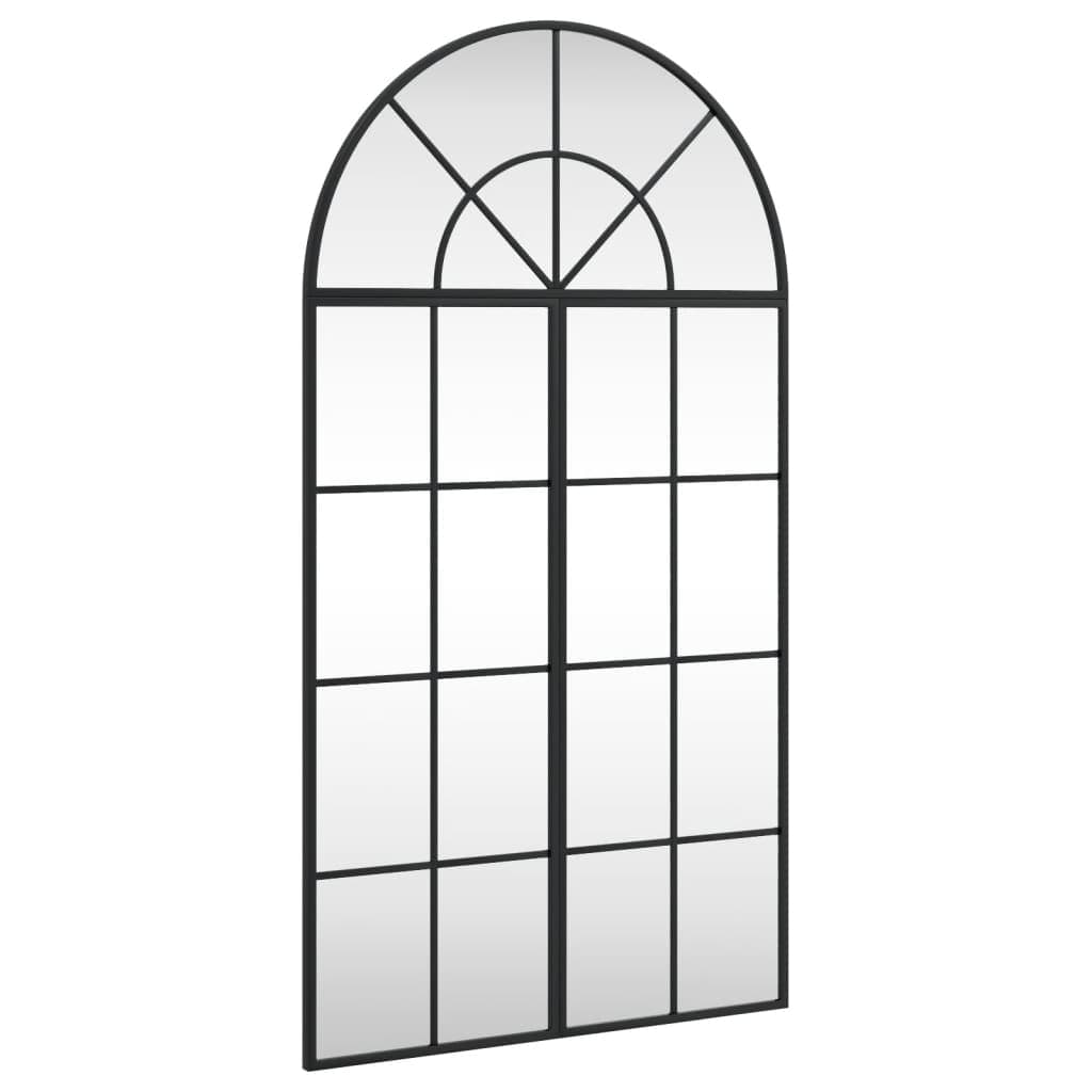 vidaXL Espelho de parede arqueado 60x110 cm ferro preto