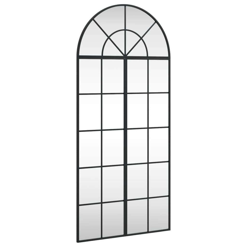 vidaXL Espelho de parede arqueado 60x130 cm ferro preto