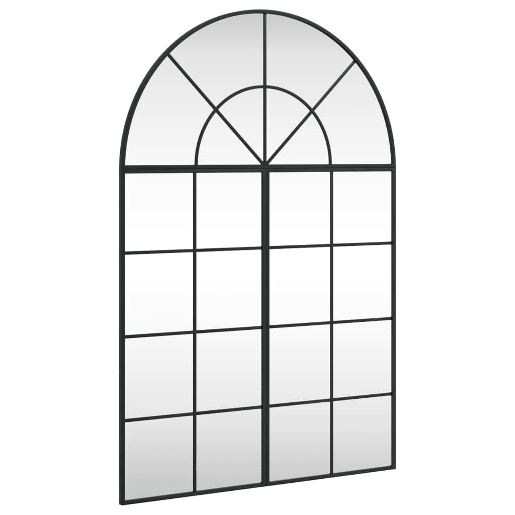 vidaXL Espelho de parede arqueado 80x120 cm ferro preto