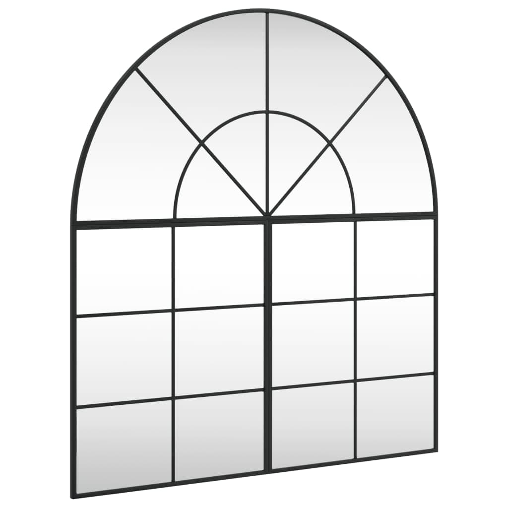 vidaXL Espelho de parede arqueado 100x110 cm ferro preto
