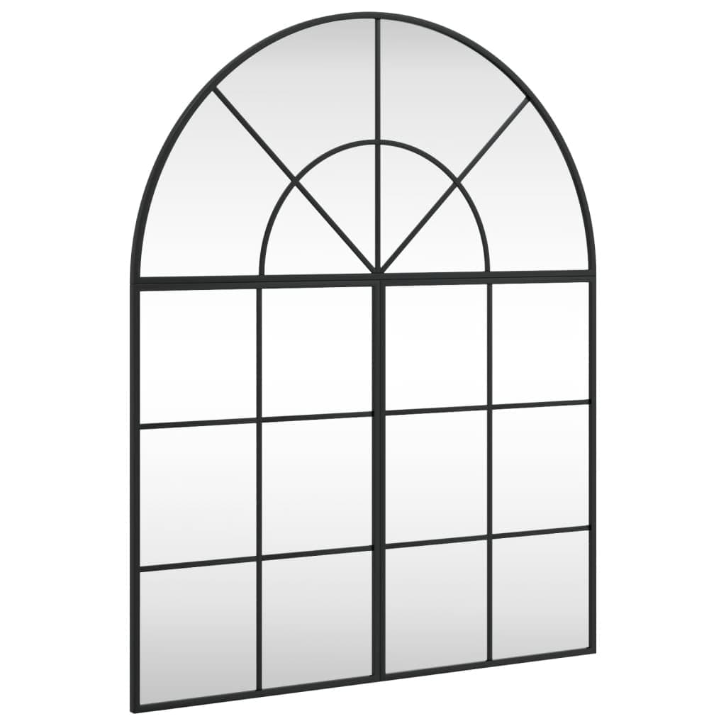 vidaXL Espelho de parede arqueado 80x100 cm ferro preto