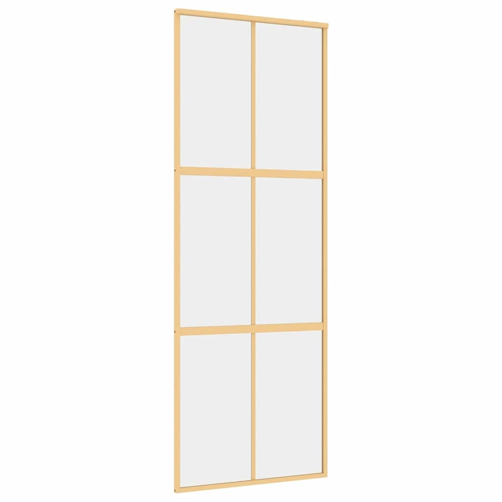 vidaXL Porta Deslizante 76x205 cm Vidro Esg/alumínio Dourado - 306273990