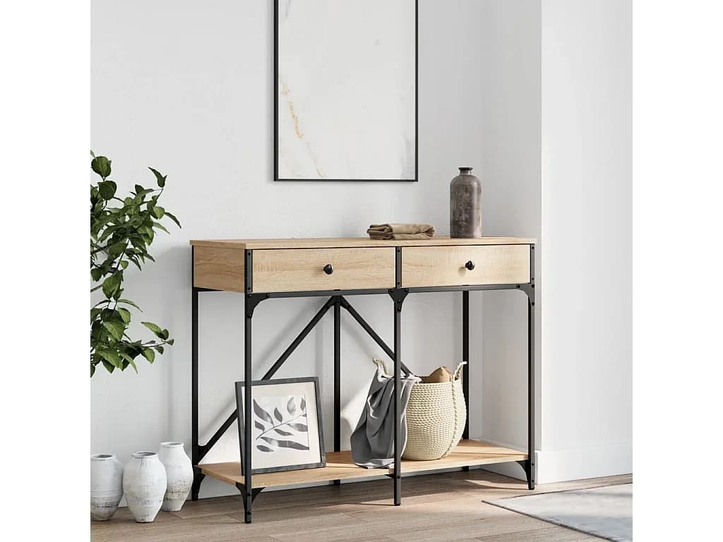 Mesa consola 100x39x78,5 cm derivados de madeira preto