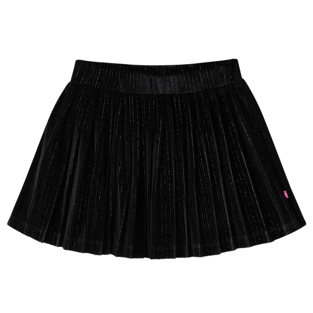 Saia plissada para criança com lurex preto 104