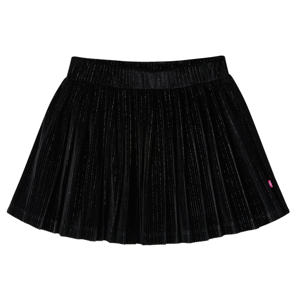 Saia plissada para criança com lurex preto 128