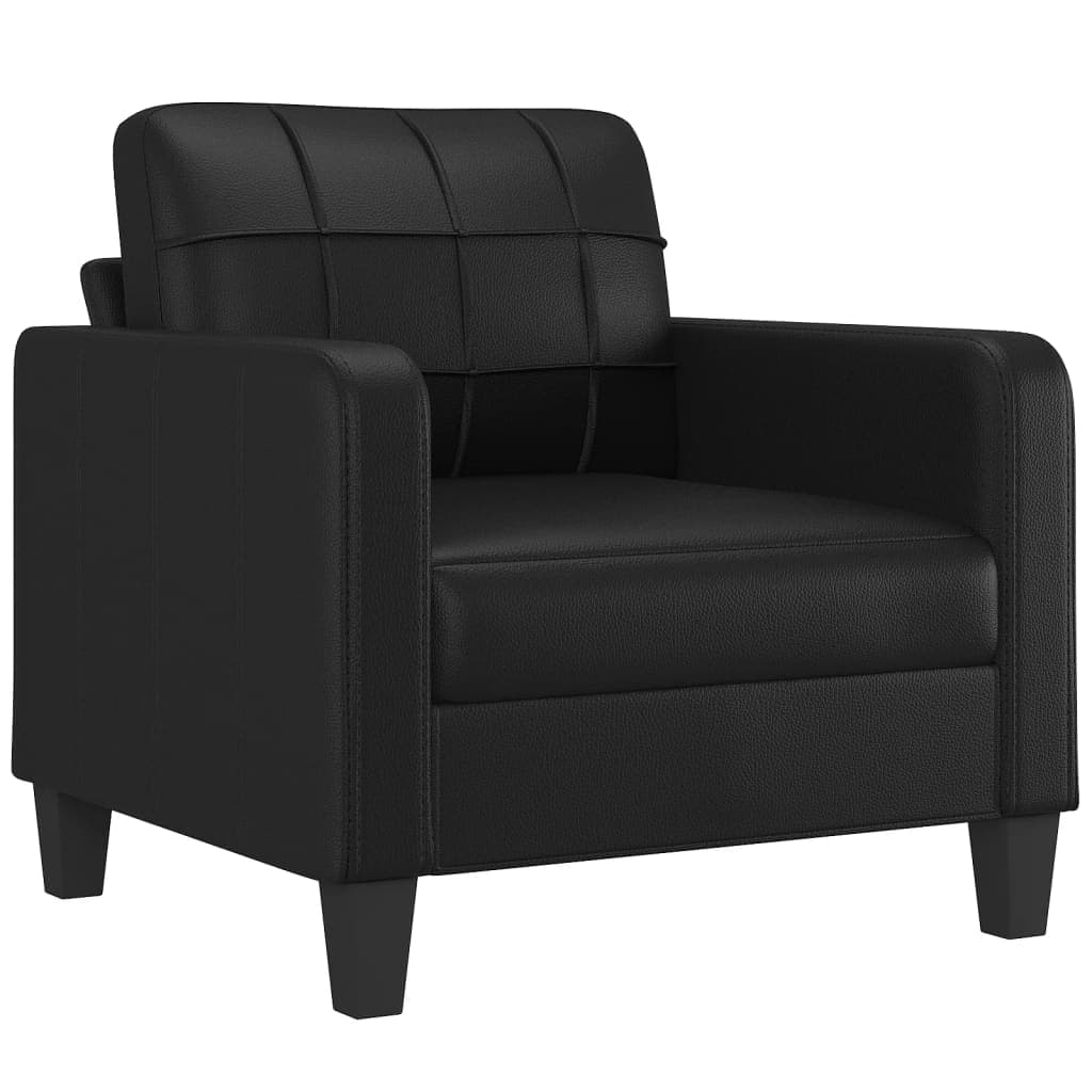 vidaXL Poltrona couro artificial 60 cm preto