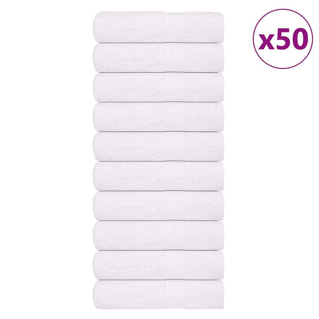 vidaXL Toalhas de Mãos 50 Peças 50x100 cm 360 Gsm 100% Algodão Branco - 1670952760