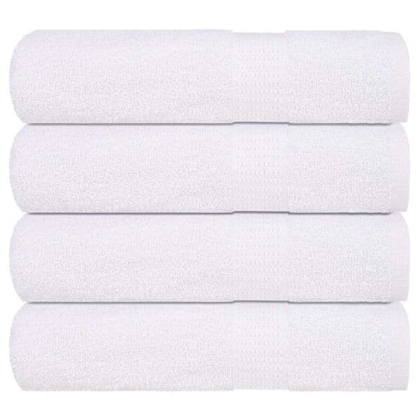 vidaXL Toalhas de Banho 4 Peças 70x140 cm 360 Gsm 100% Algodão Branco - 2331709965