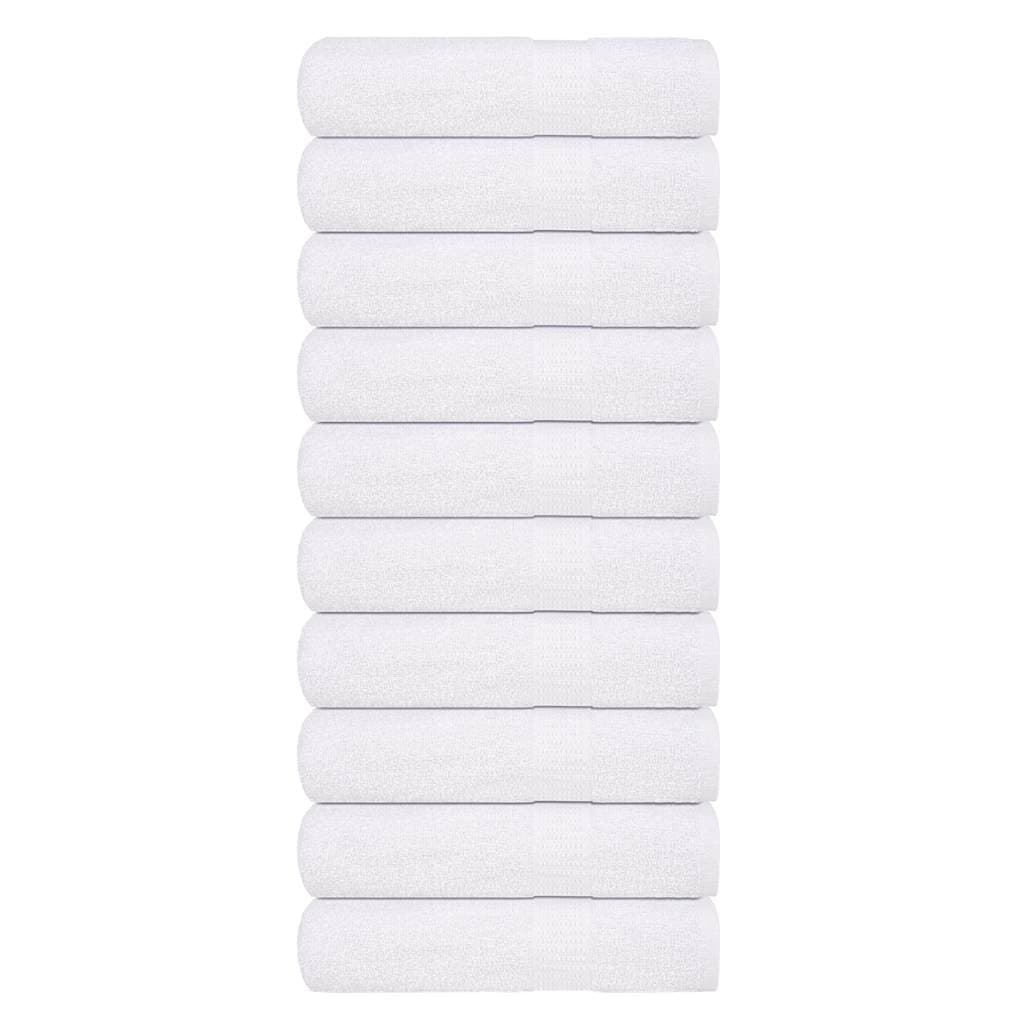 vidaXL Toalhas de Banho 10 Peças 70x140 cm 360 Gsm 100% Algodão Branco - 4261159579