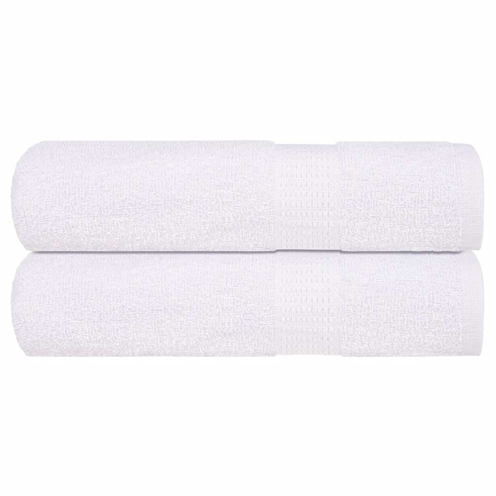 vidaXL Toalhas de Banho 2 Peças 100x150 cm 360 Gsm 100% Algodão Branco - 334644151