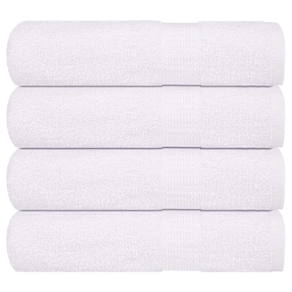 vidaXL Toalhas de Banho 4 Peças 100x150 cm 360 Gsm 100% Algodão Branco - 2202885670