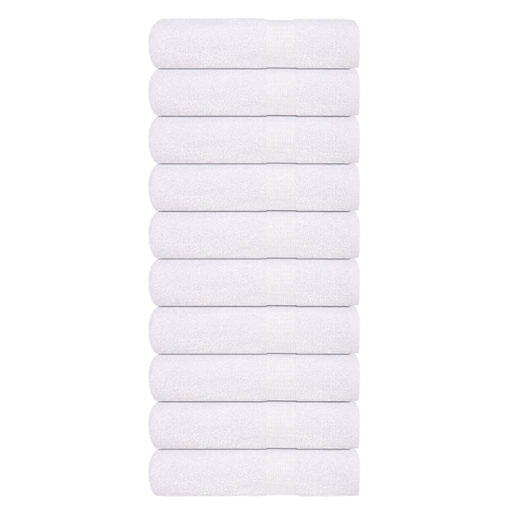 vidaXL Toalhas de Banho 10 Peças 100x150 cm 360 Gsm 100% Algodão Branco - 4098518704