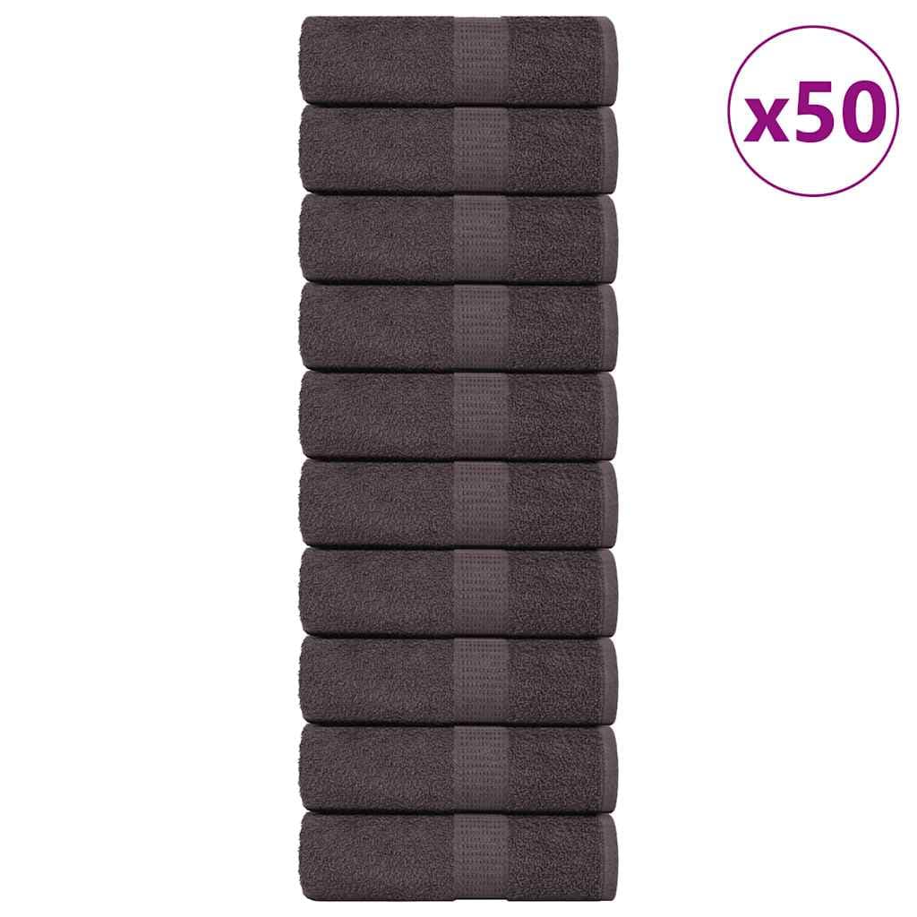 vidaXL Toalhas de rosto FROGN 50 unidades Antracite 30x30 cm 360 g/m²