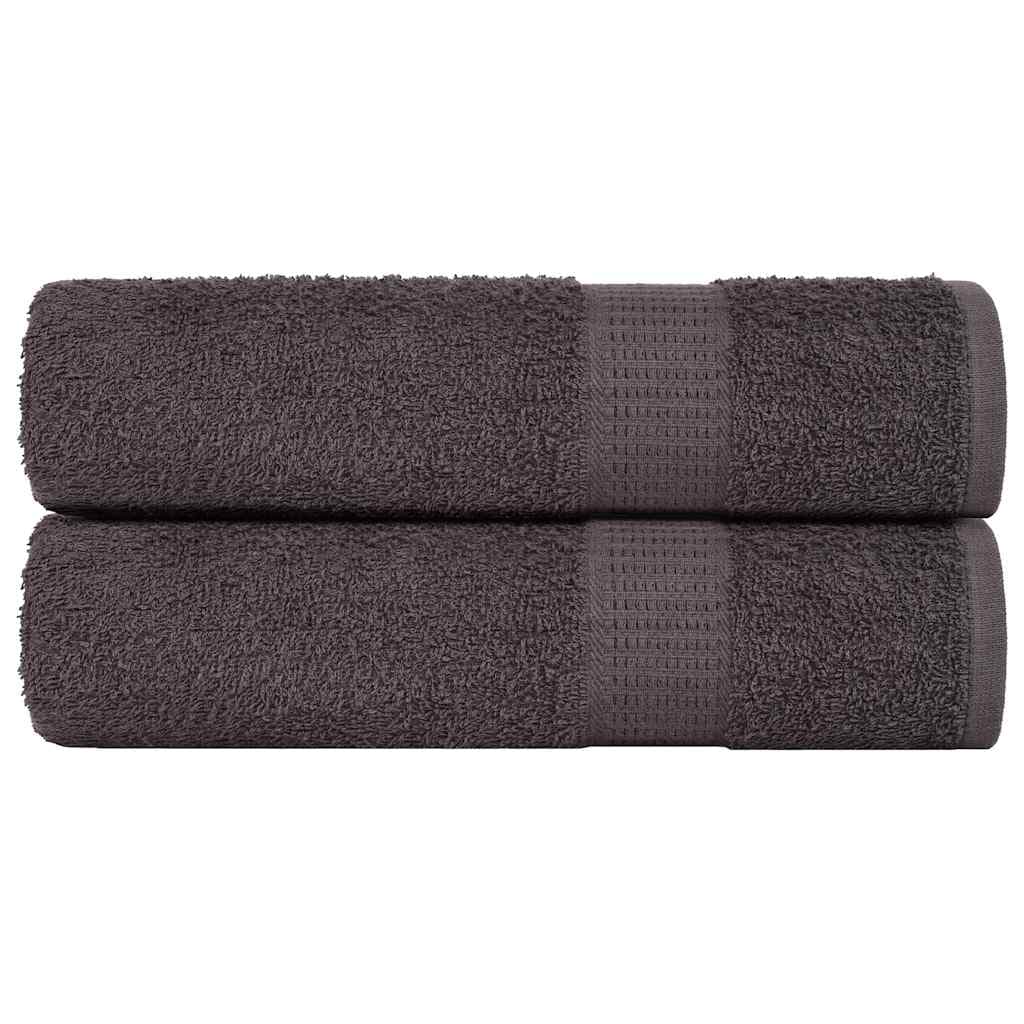 vidaXL Toalhas de Mãos 2 Peças 50x100 cm 360 Gsm 100% Algodão Antracite - 1329567951