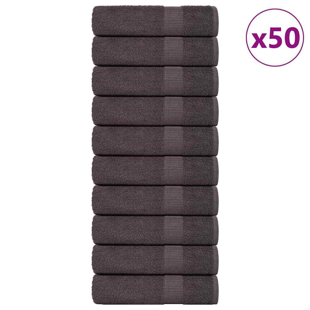 vidaXL Toalhas de Mãos 50 Peças 50x100 cm 360 Gsm 100% Algodão Antracite - 1062562880