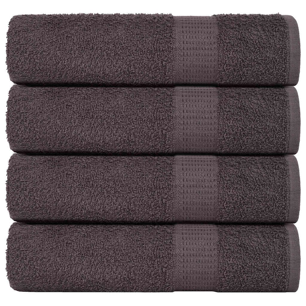 vidaXL Toalhas de Banho 4 Peças 70x140 cm 360 Gsm 100% Algodão Antracite - 3512405356