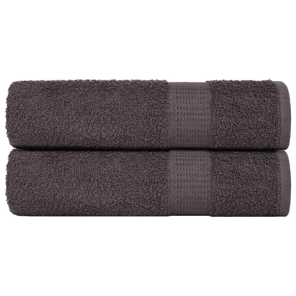 vidaXL Toalhas de Banho 2 Peças 100x150cm 360 Gsm 100% Algodão Antracite - 1105465597